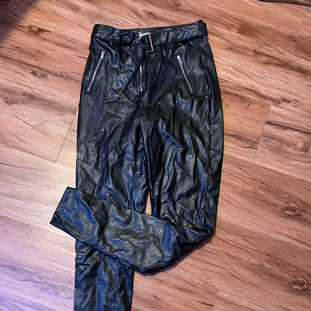 Faux leather pants